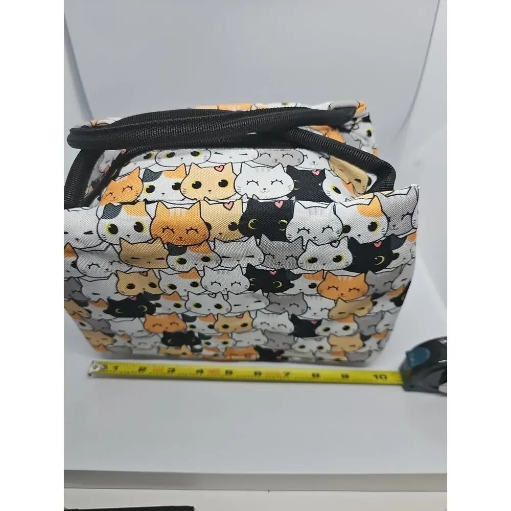 YORWPEX Cute Cat Insulated Lunch Bag Cooler Tote School Work NEW